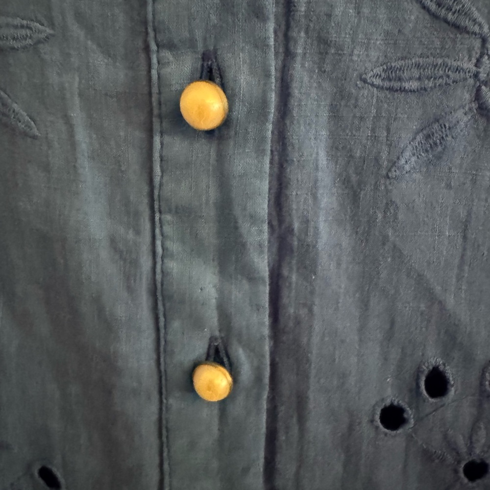 Anthropologie Blue Forever That Girl Medium eyelet blouse - Picture 6 of 9
